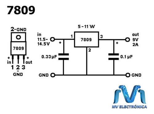 7809 Regulador De Voltaje A 9v Positivo