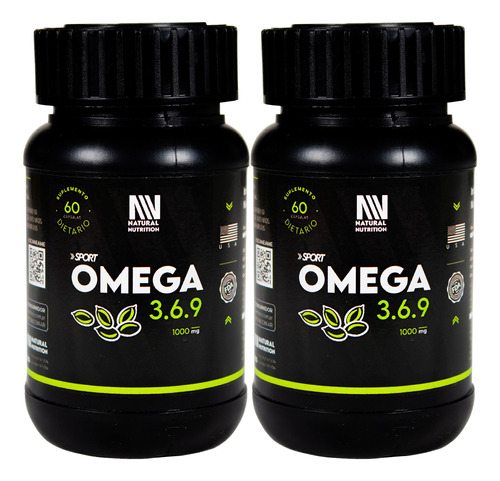 Natural Nutrition Kit X2 Omega 3 6 9 Sport Suplemento Local