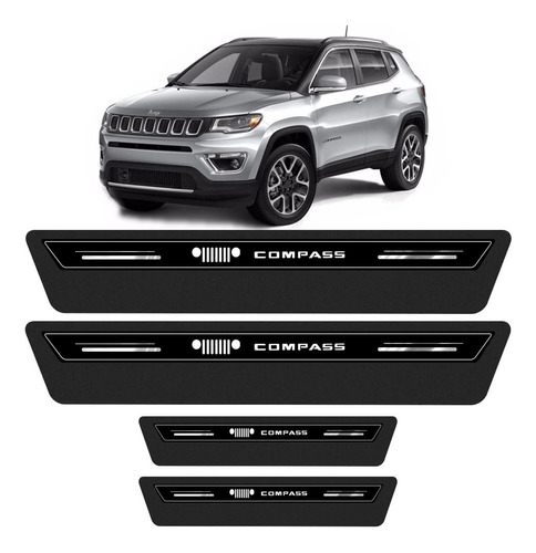 Soleira De Porta Platinum Jeep Compass 2017 2018 - Preto