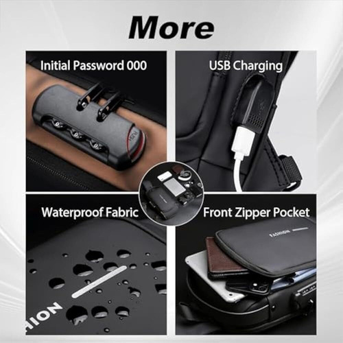 Antirrobo,bandolera,bolso Con Carga Usb,para Desplazamientos