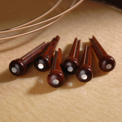 Waverly Snakewood Guitarra Bridge Pins Pearl Dot Slotted