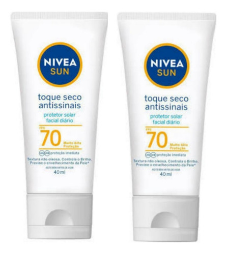 Protetor Solar Facial Nivea Fps 70 Sun Toque Seco Kit Com 02