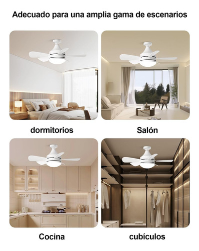 50w Luces De Techo Con Ventilador Con Mando A Distancia 6pcs Blanco