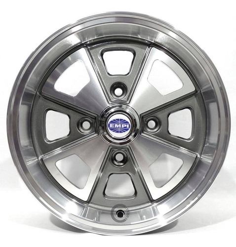 Roda Aro 15 Fusca Vw Porsche 914 Empi 4x130 / Jogo + Bicos Cor Grafite Diamantado