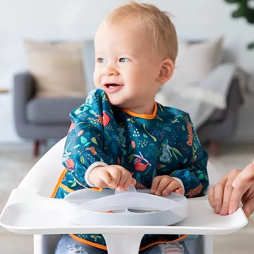 Bumkins - Babero con mangas para bebé, babero para niños pequeños, tela  impermeable, se adapta a edades de 6 a 24 meses