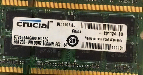 Memória RAM  2GB 1 Crucial CT25664AC800