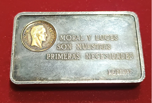 Coleccionable Lingotico De Plata Con Pieza De Oro