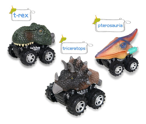 Set De 6 Autos Dinosaurios, Friccion Bestoys