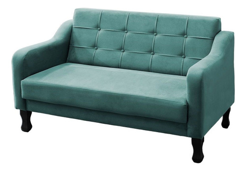 Namoradeira Decorativa Sofá Bela Suede Azul Tiffany Cor Ciano