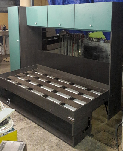 Imagen 3 de 10 de Cama Individual Con Escritorio Plegable Y Closet