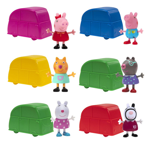 Peppa Pig Car Surprise Blind, Paquete De 6 Unidades, Minifi.