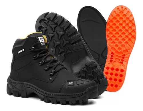 Bota Caterpillar Biqueira Reforçada Com pvc Lançamento em Promoção