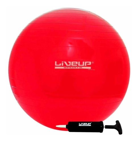 Bola Suiça Premium 45cm Vermelha Liveup Sports Com Bomba