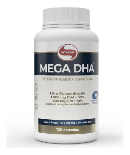 Mega Dha 120cap - Vitafor Sem Sabor