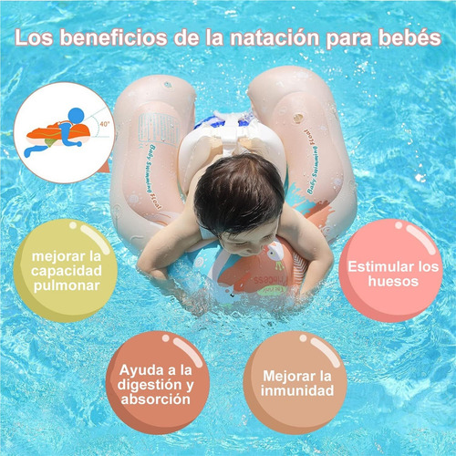 Flotadores Bebés Natación, Con Sombrilla Extraíble Upf50+