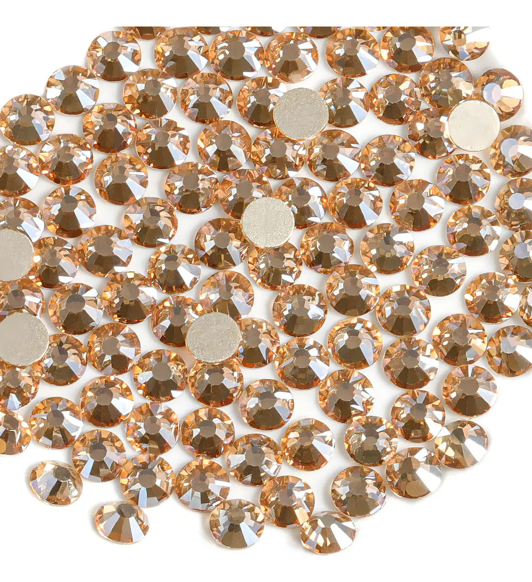 Pedrería Strass Para Uñas 15000pzs Amarillo Tornasol 5mm Diamante