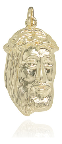Pingente Face De Cristo Mini Semijoia Folheado A Ouro
