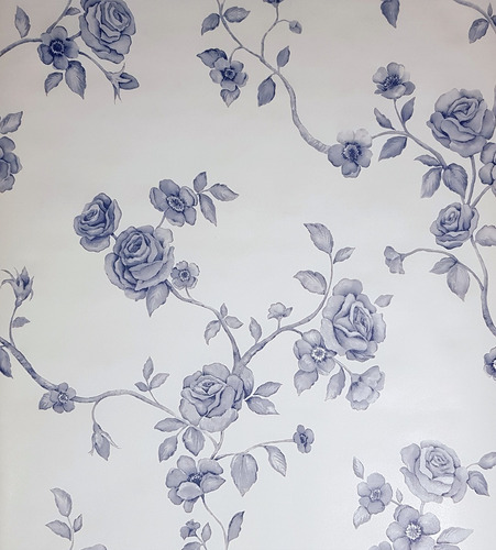 Papel Muresco Vinilizado Iara Flor Azul 711 Soul