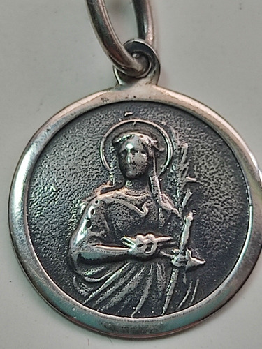 Medalla Santa Lucia Plata 925 13 Mm Kendra Joyas