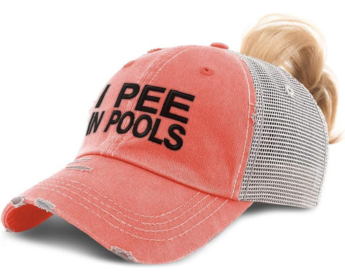 Gorra De Cola De Caballo Para Mujer I Pee In Pools A Bordado