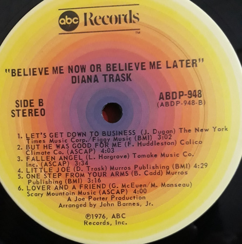 Diana Trask Belive Me Now Or Belive Me Later Lp Vinilo