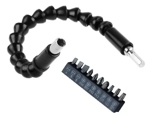 Kit Cabo Extensor Flexivel 11 Pcs Para Parafusadeira