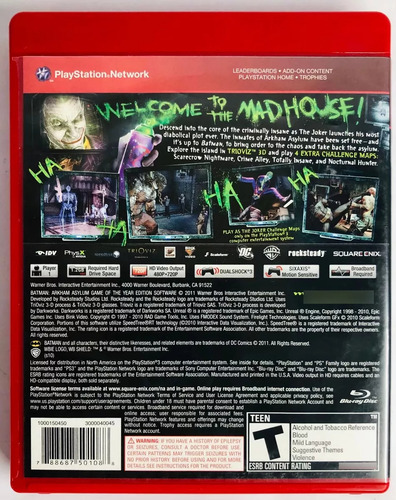 Batman: Arkham Asylum Playstation Ps3 Retromx (Usado)