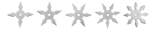 Kit 6 Estrellas Ninja Shuriken Tradicional Kohga 8 P + Funda Gris Acero
