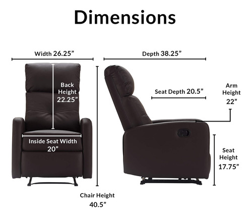 Sillón Reclinable Color Marrón Chocolate Uph10163a
