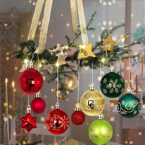 44 Bolas Colgantes De Árbol De Navidad Para Decoración De Fi