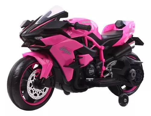 Mini Moto Elétrica Infantil Kawasaki Ninja Rosa