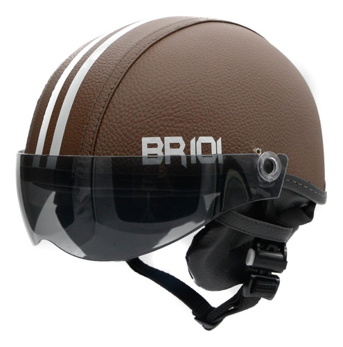 Capacete Coquinho Br 101 Marrom Fume G - Scooter/bike