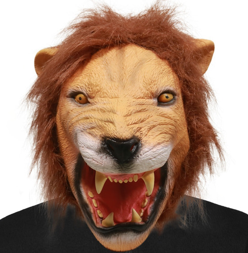 Mascara De Leon De Latex Premium Rey Leon Kaion Mufasa Color Marrón Diseño León Edad Máxima Recomendada 99 Años