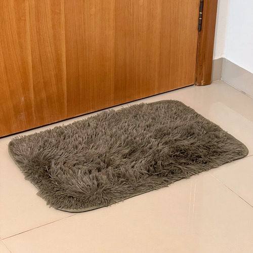 Tapete Sala Quarto 60x40 Shaggy Luxuoso Peludo Fofinho Chocolate Casa Laura Enxovais