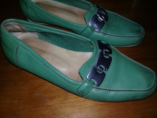 Zapatos De Cuero Dama Talle 36 Verdes