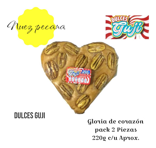 Corazón Jamoncillo De Nuez Guji (2pzs 220g C/u Aprox.)