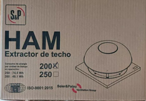 Extractor Tipo Hongo Para Tejado Ham 250 S&p