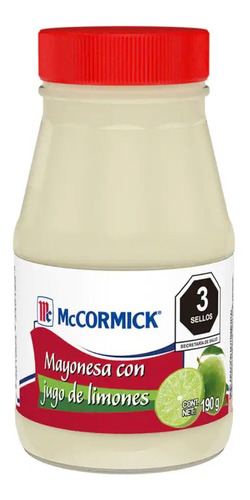 Mayonesa Mccormick Con Jugo De Limón 190 Gr