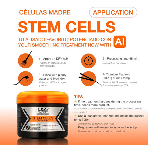 Tratamiento Alisador Con Células Madre Liss Expert, Queratin