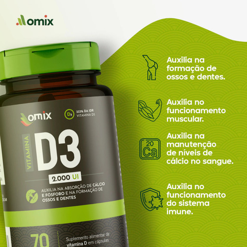 Vitamina D3 -70 cápsulas - Omix