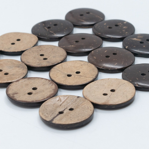Botones De Coco De 2 Agujeros T.22 14mm X 100 U. Único
