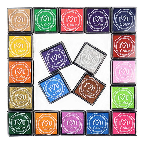 Almohadillas De Tinta De Dedo, 20 Colores Lavables