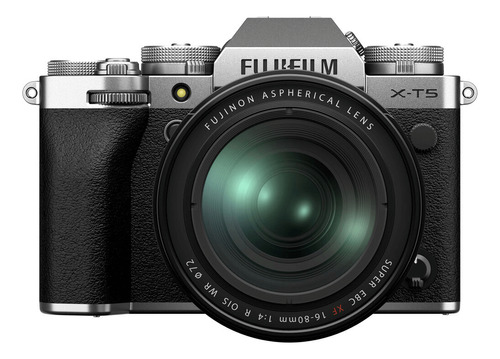 Cámara sin espejo Fujifilm X-t5 con lente de 16-80 mm (plateada)
