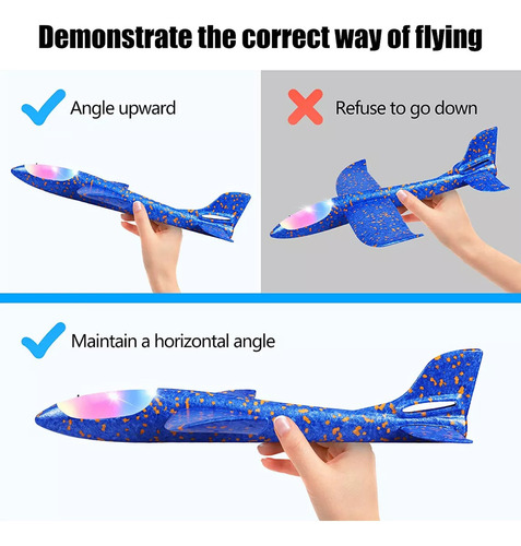 Planeador Avión Led Flexible Lanzamiento Jet Airbus Plumavit