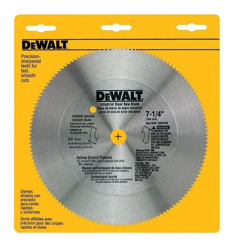 Disco Dewalt Para Sierra Circular 7-1/4 140 Dientes Dw3326 C