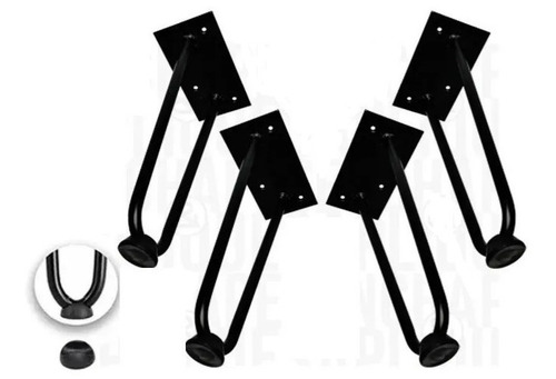 Imagen 3 de 5 de Pata Mesa Base Mueble Diagonal 30cm Metálica X 4unds