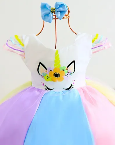 Vestido Tema Unic rnio Infantil Festa Fantasia Anivers rio