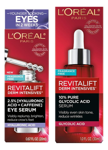 L'oreal Revitalift Derm Eye Serum 2.5% + Ácido Glicólico 10%