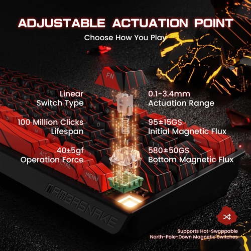 Teclado Mecánico Mambasnake X60he--60% Switch Magnético 8khz