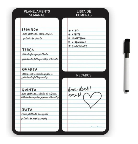 Ímã De Geladeira Porta Recados Anotações Planner Com Caneta | Parcelamento sem juros Ímã De Geladeira Porta Recados Anotações Planner Com Caneta | Parcelamento sem juros